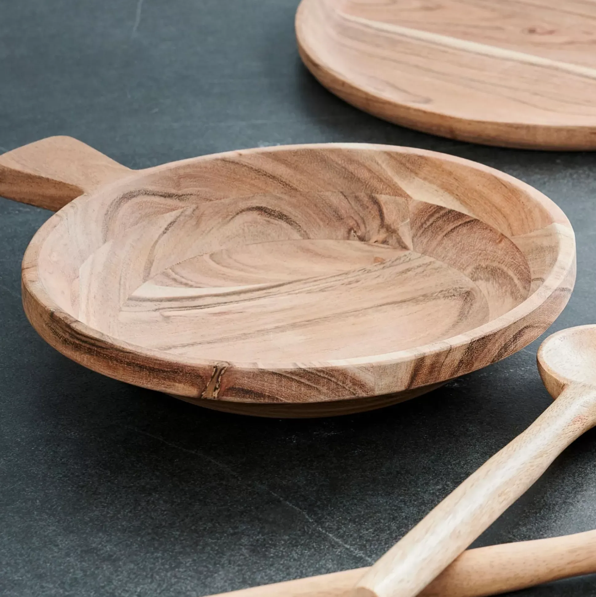 Platos<CASA Acacia Chic Plato Hondo Con Asa Natural