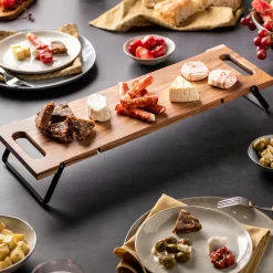 Fuentes Para Servir<CASA Acacia Lux Tabla Para Servir Negro, Natural