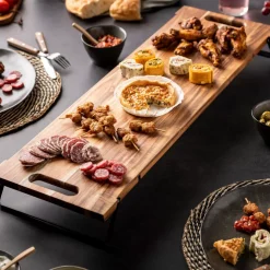 Fuentes Para Servir<CASA Acacia Lux Tabla Para Servir Negro, Natural