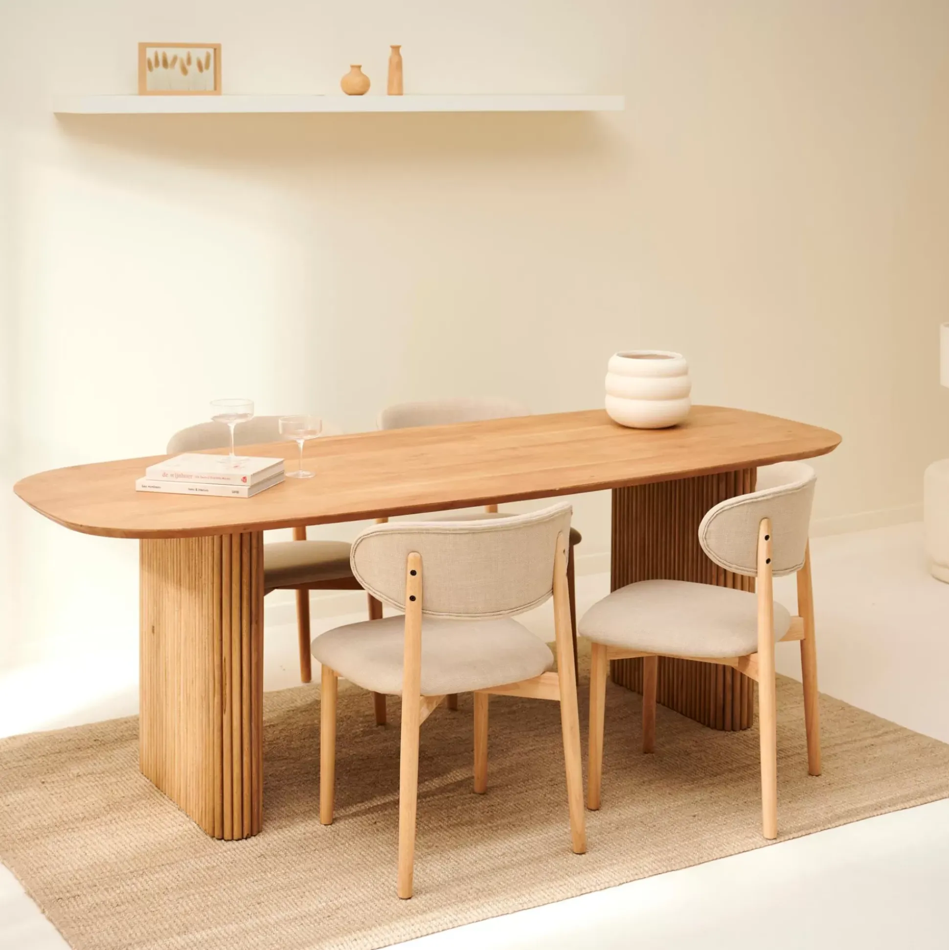 Mesa De Comedor<CASA Acacia Patas Mesa Listones Juego De 2 Natural