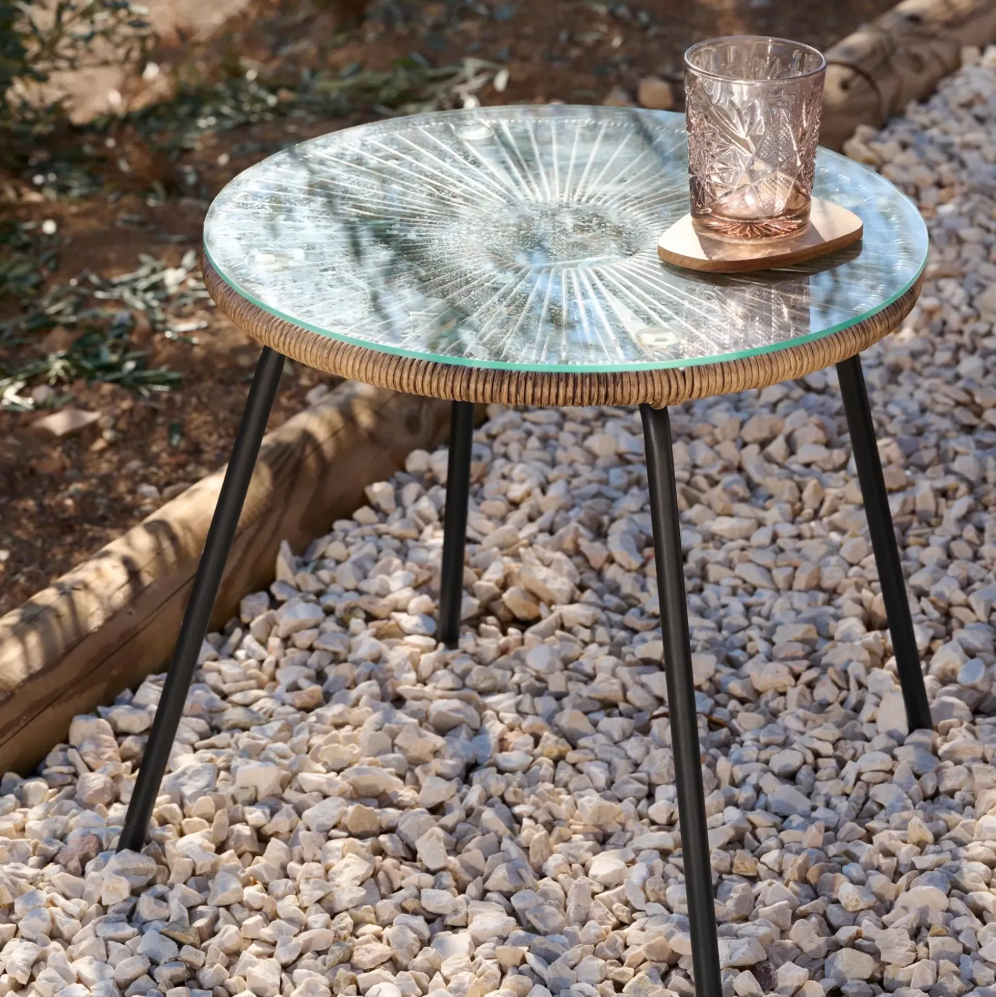 Mesas Auxiliares De Jardín<CASA Acapulco Mesa Lounge Natural