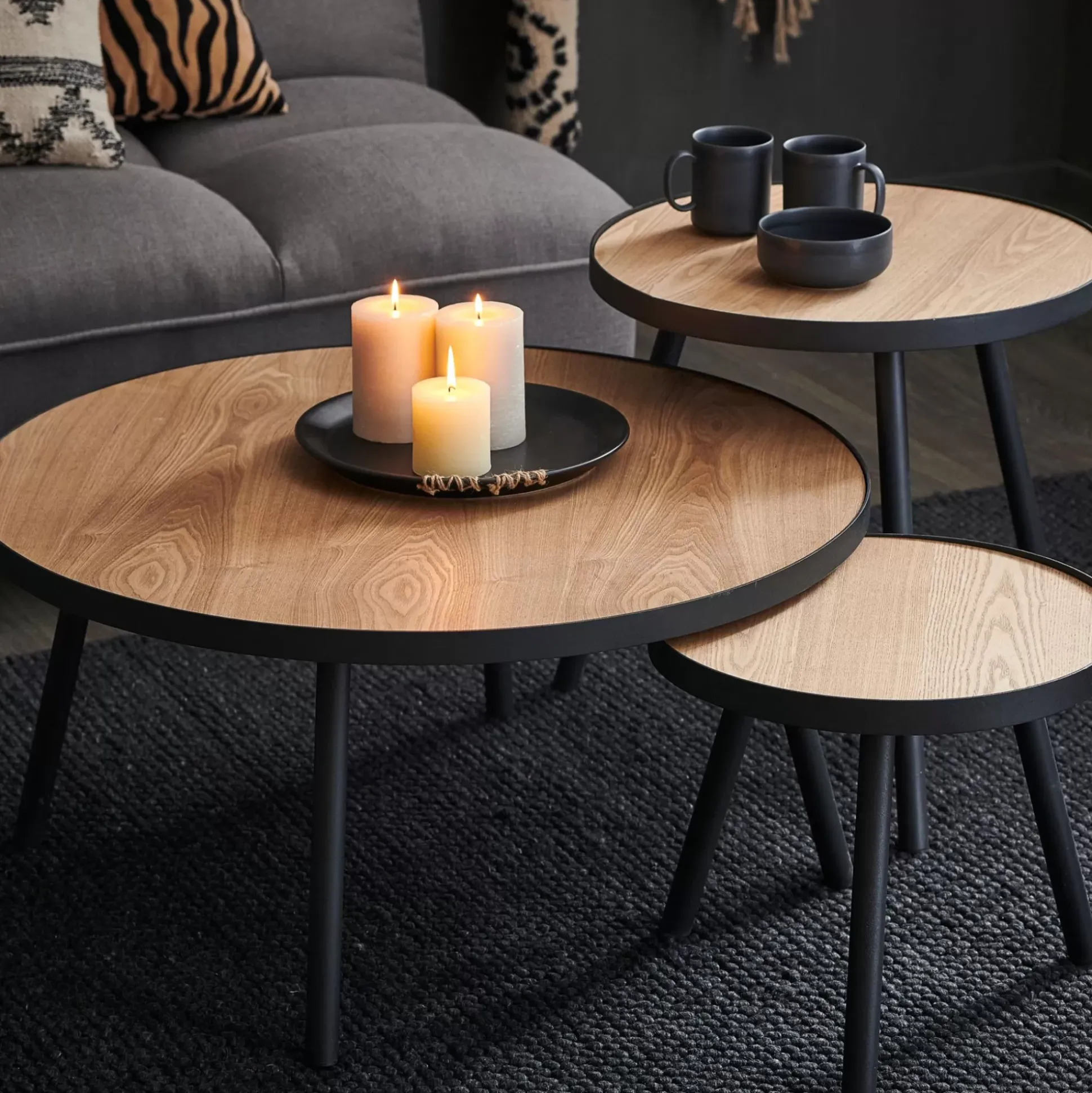 Mesas De Salón<CASA Alexis Mesita De Salon Negro, Natural