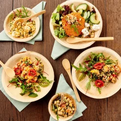 Platos<CASA Areca Leaf Cuencos Juego De 6 Natural