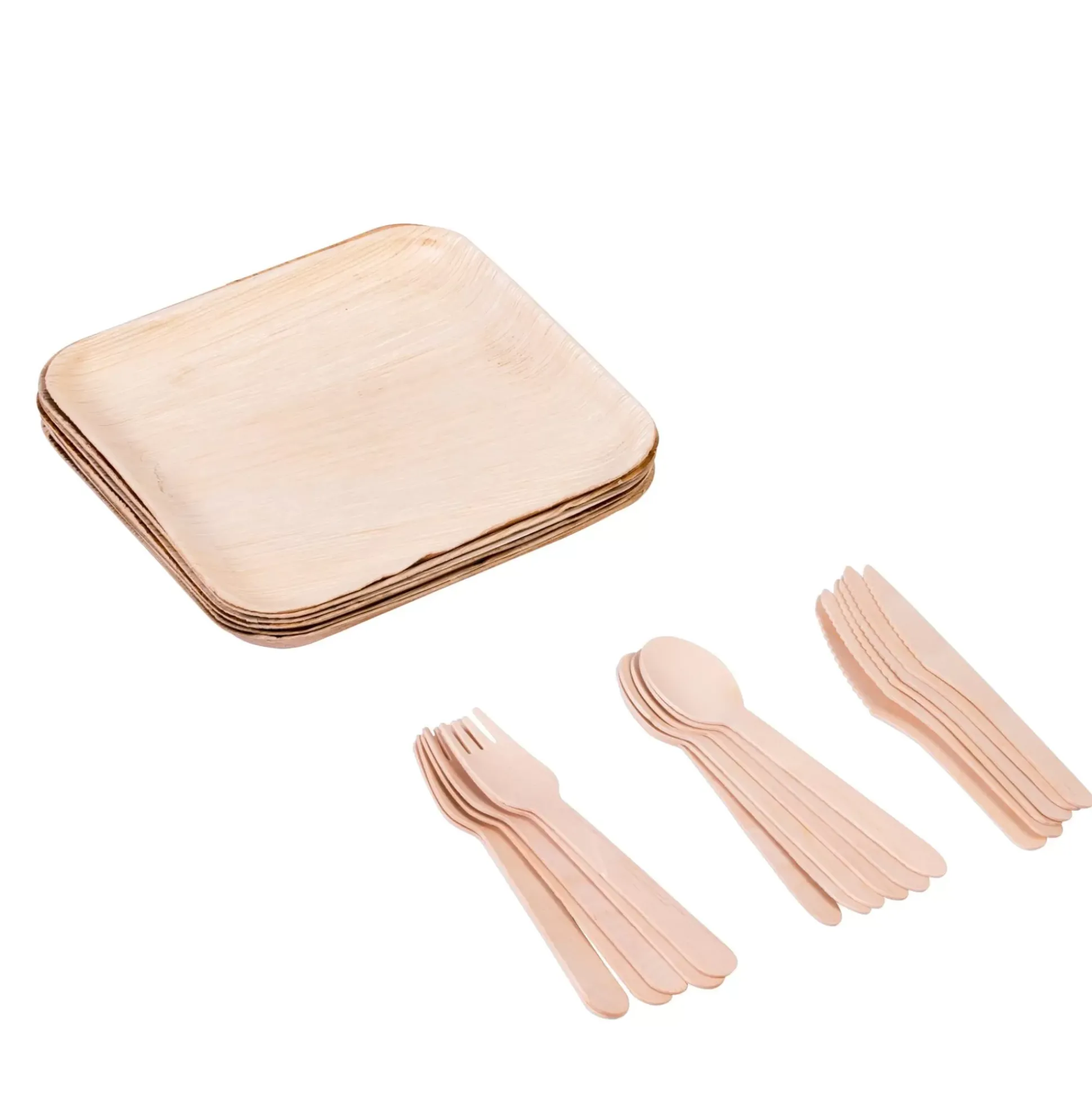 Platos<CASA Areca Leaf Platos 6 Unidades Con Cubierto Natural