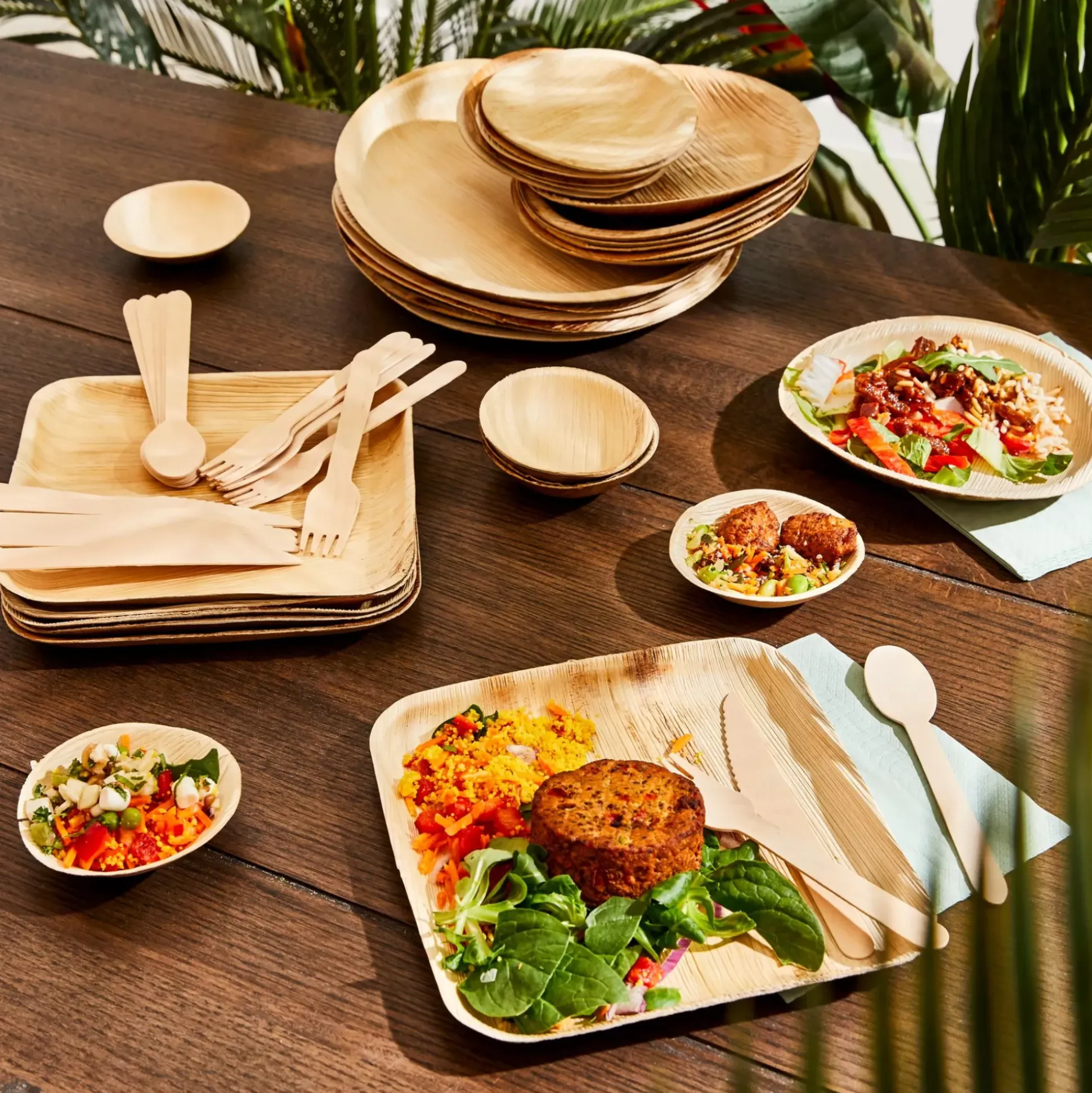 Platos<CASA Areca Leaf Platos Juego De 6 Natural