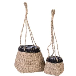 Colgadores Para Plantas<CASA Baku Macetero Colgante Negro, Natural