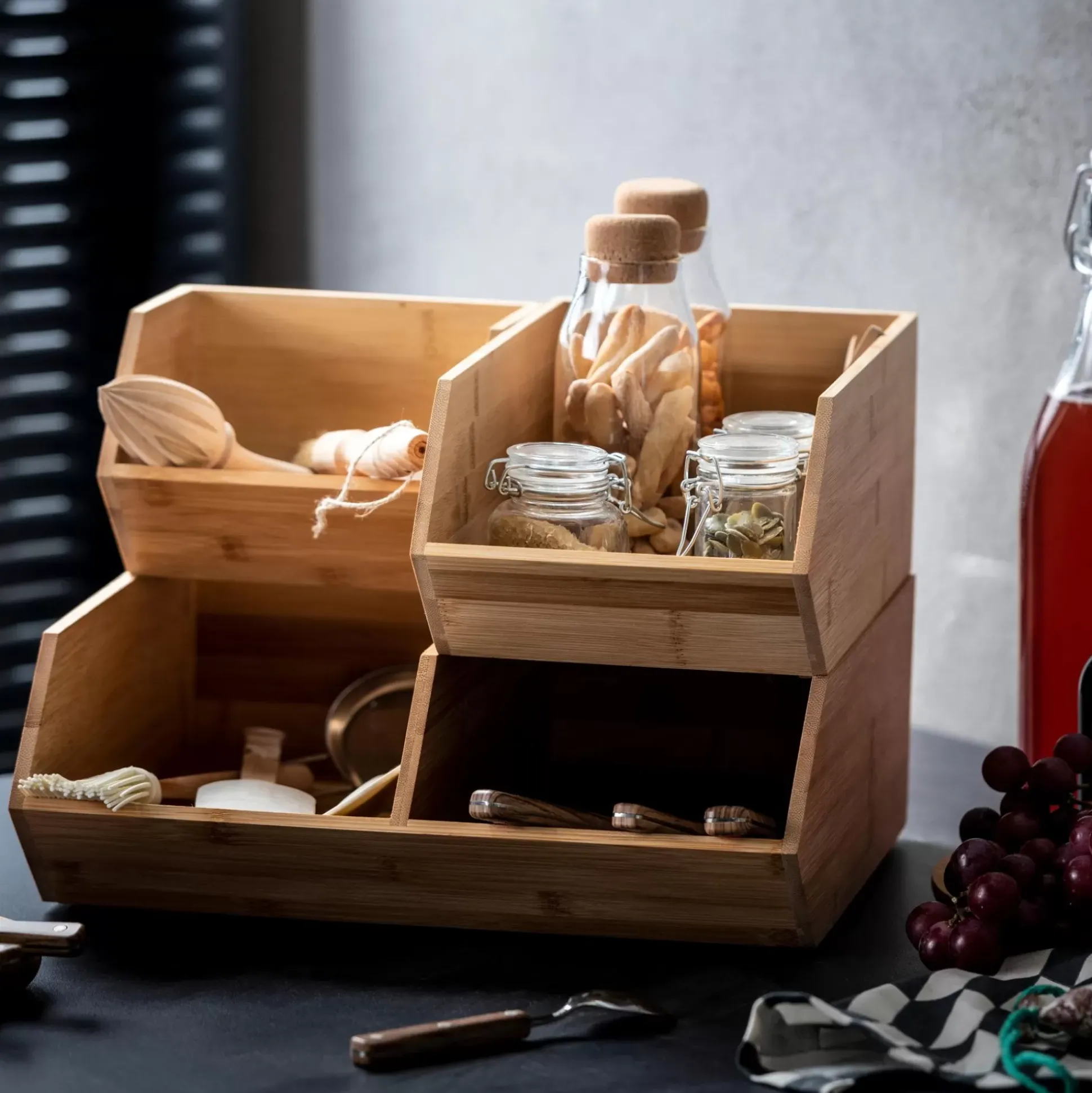 Taperes<CASA Bamboo Organizador Apilable Natural