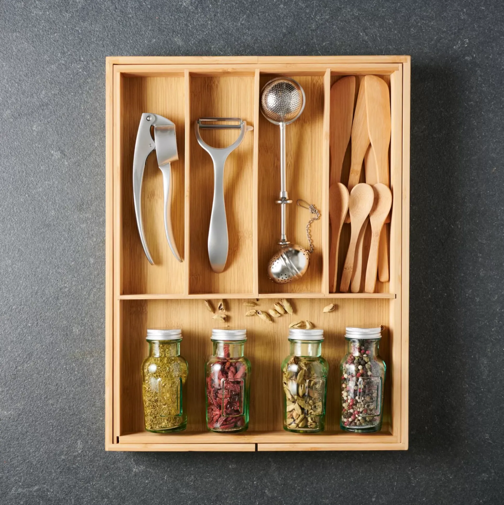 Cestas De Cajonera<CASA Bamboo Organizador Cajon Extensible Natural