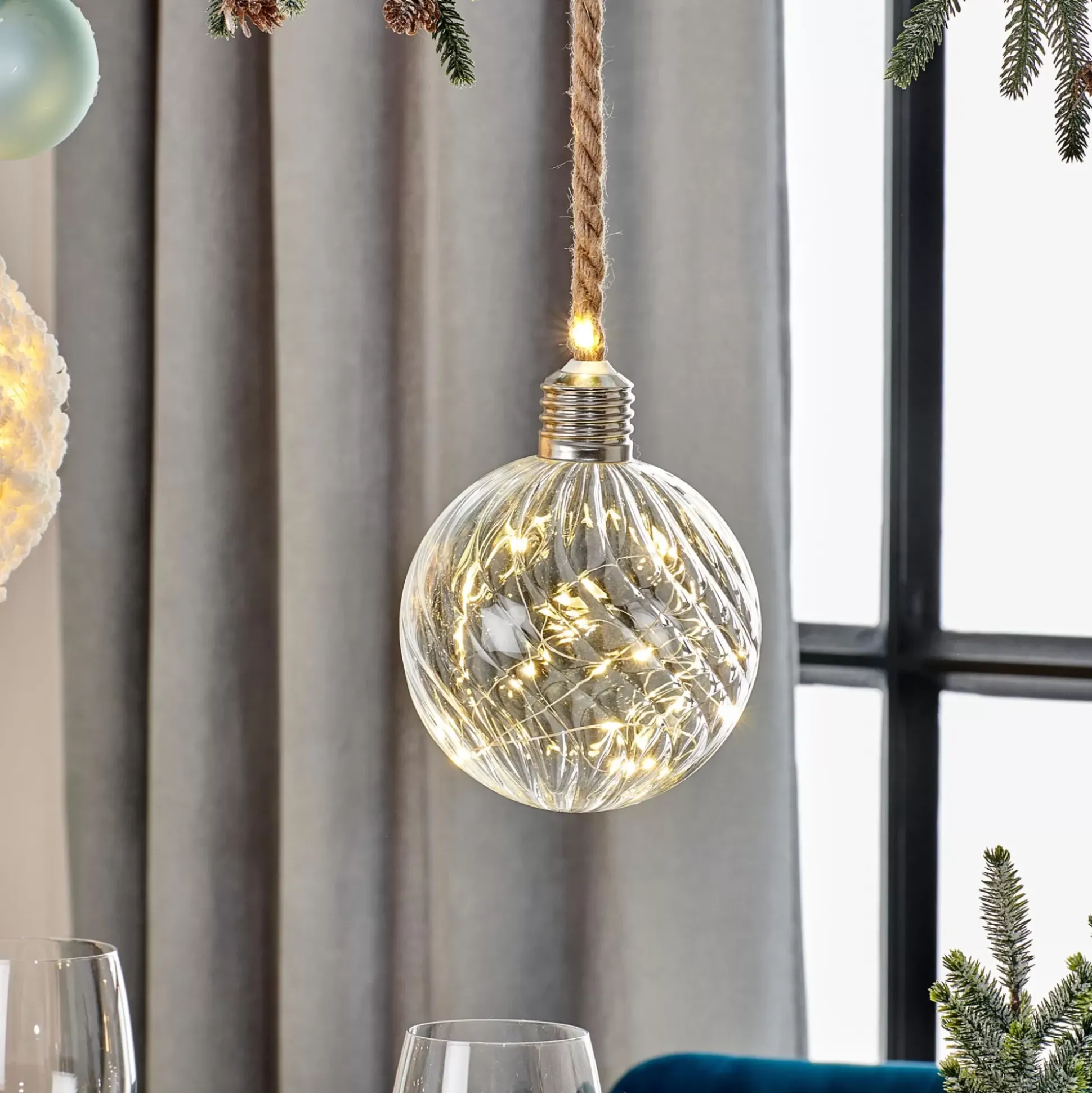 Lámparas Led<CASA Bloxem Bola Decorativa Con 20 Leds Transparente