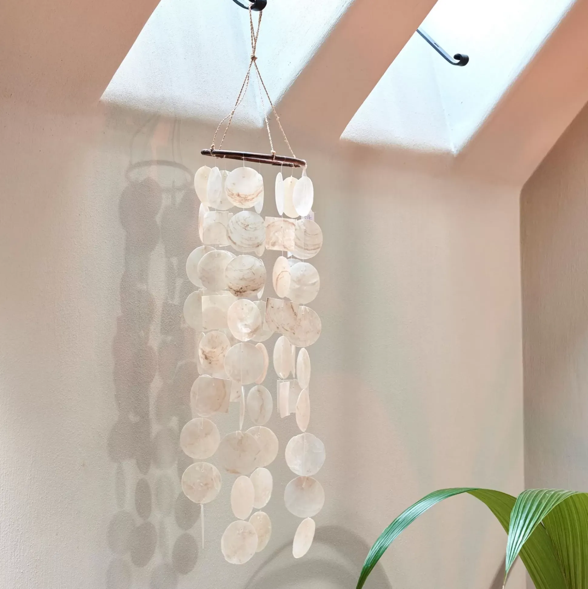 Decoracion Colgante<CASA Capiz Movil De Conchas Blanco