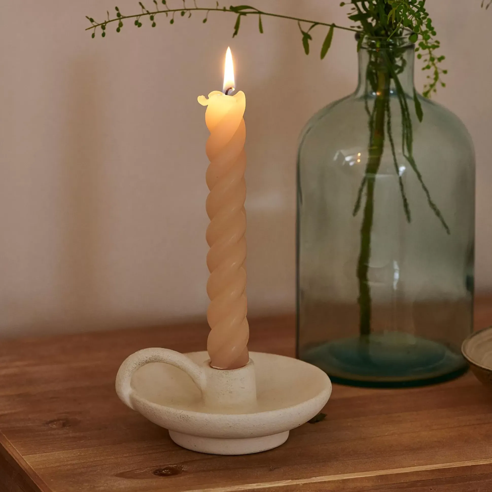 Velas<CASA Curl Velas Juego De 2 Beis