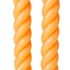 Velas<CASA Curl Velas Juego De 2 Ocre