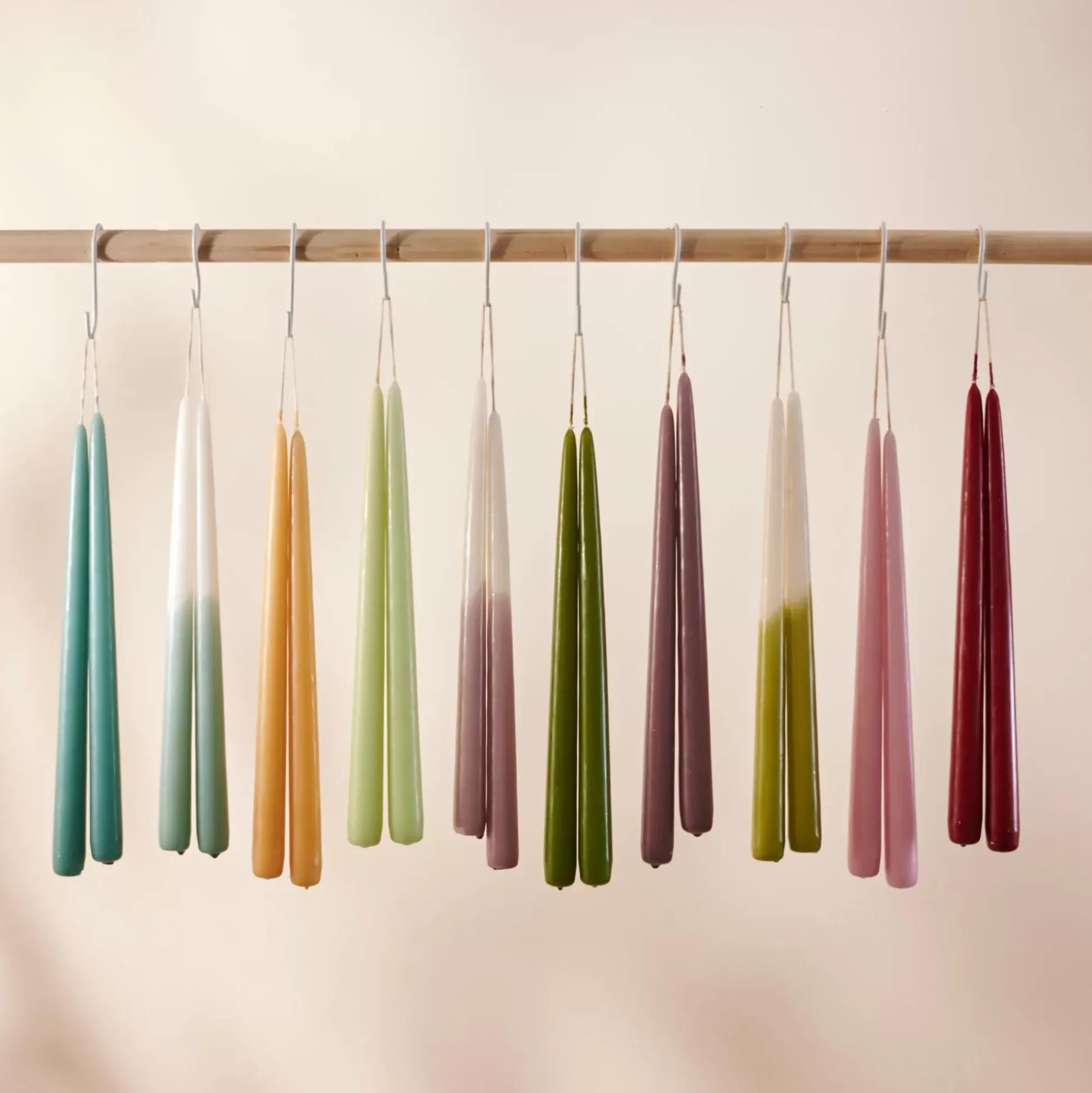 Velas<CASA Duo Velas Largas Juego De 2 Menta