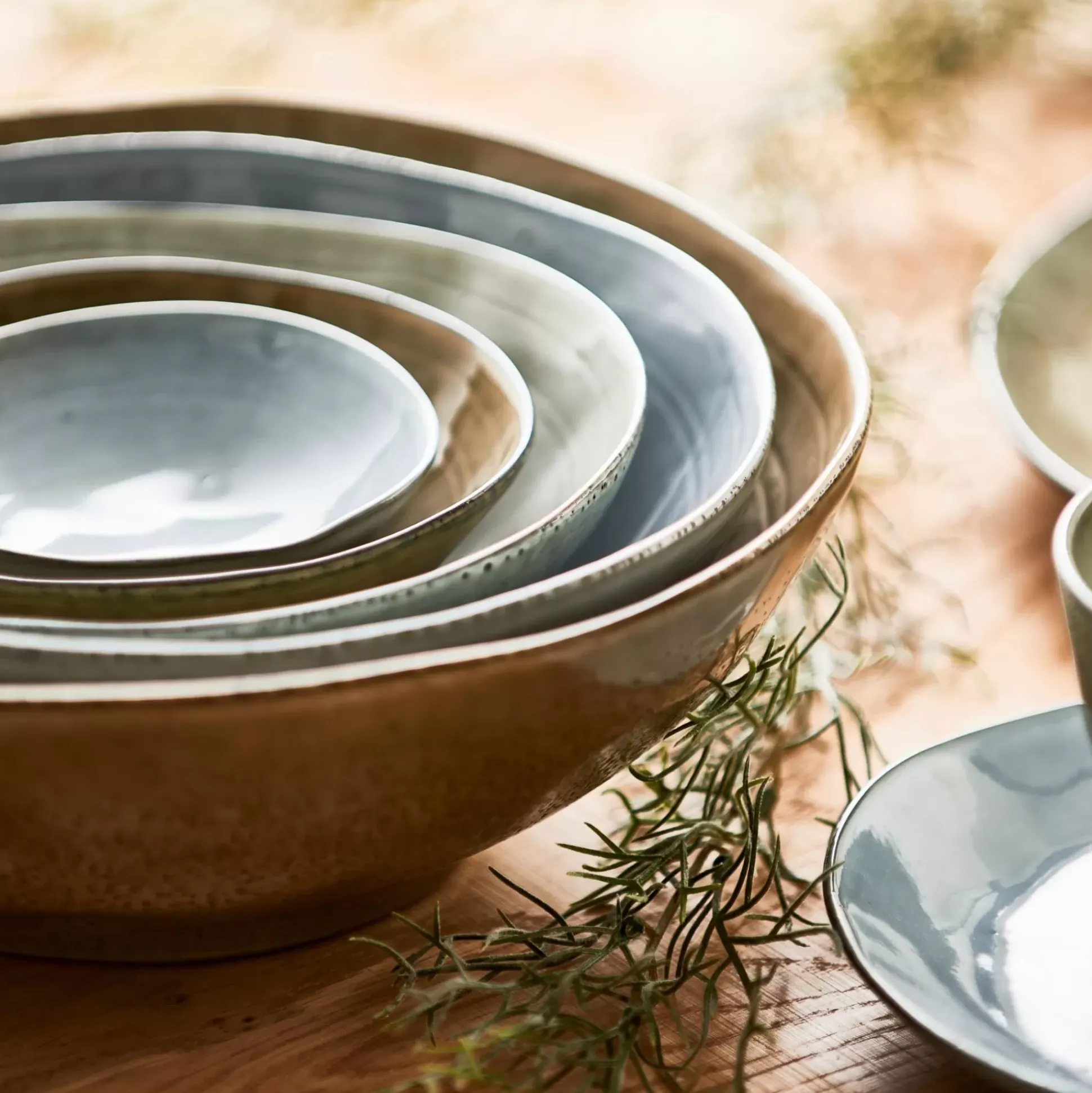 Platos<CASA Earth Lagoon Plato Hondo Verde Claro