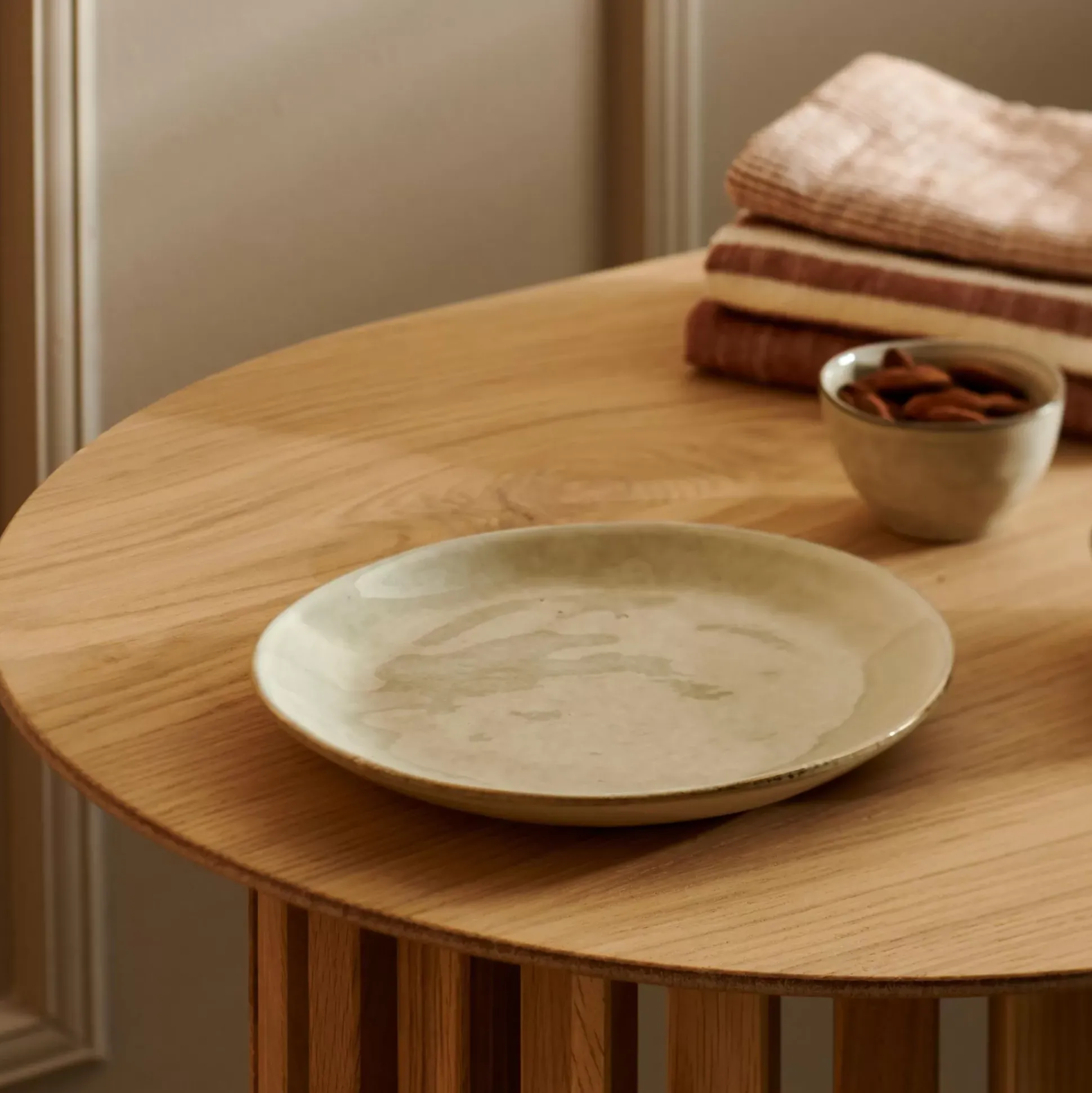 Platos<CASA Earth Marl Plato De Postre Crema