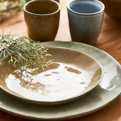 Platos<CASA Earth Sand Plato De Postre Marron Claro