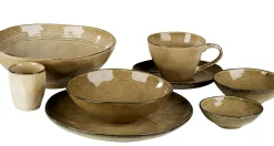 Platos<CASA Earth Sand Plato De Postre Marron Claro