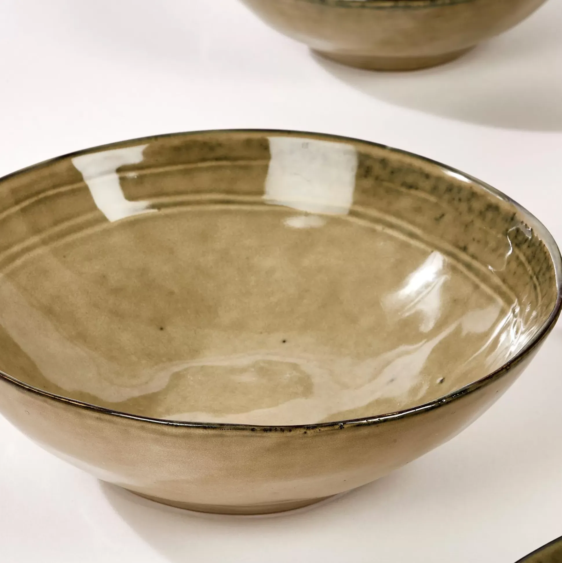 Platos<CASA Earth Sand Plato Hondo Marron Claro