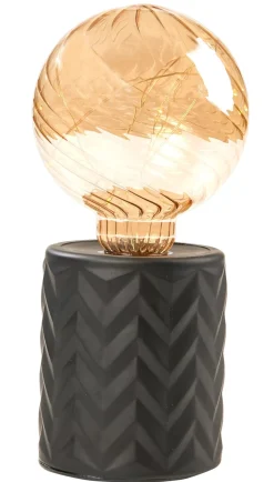 Lamparas De Mesa<CASA Eden Lampara Decorativa Negro