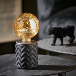 Lamparas De Mesa<CASA Eden Lampara Decorativa Negro