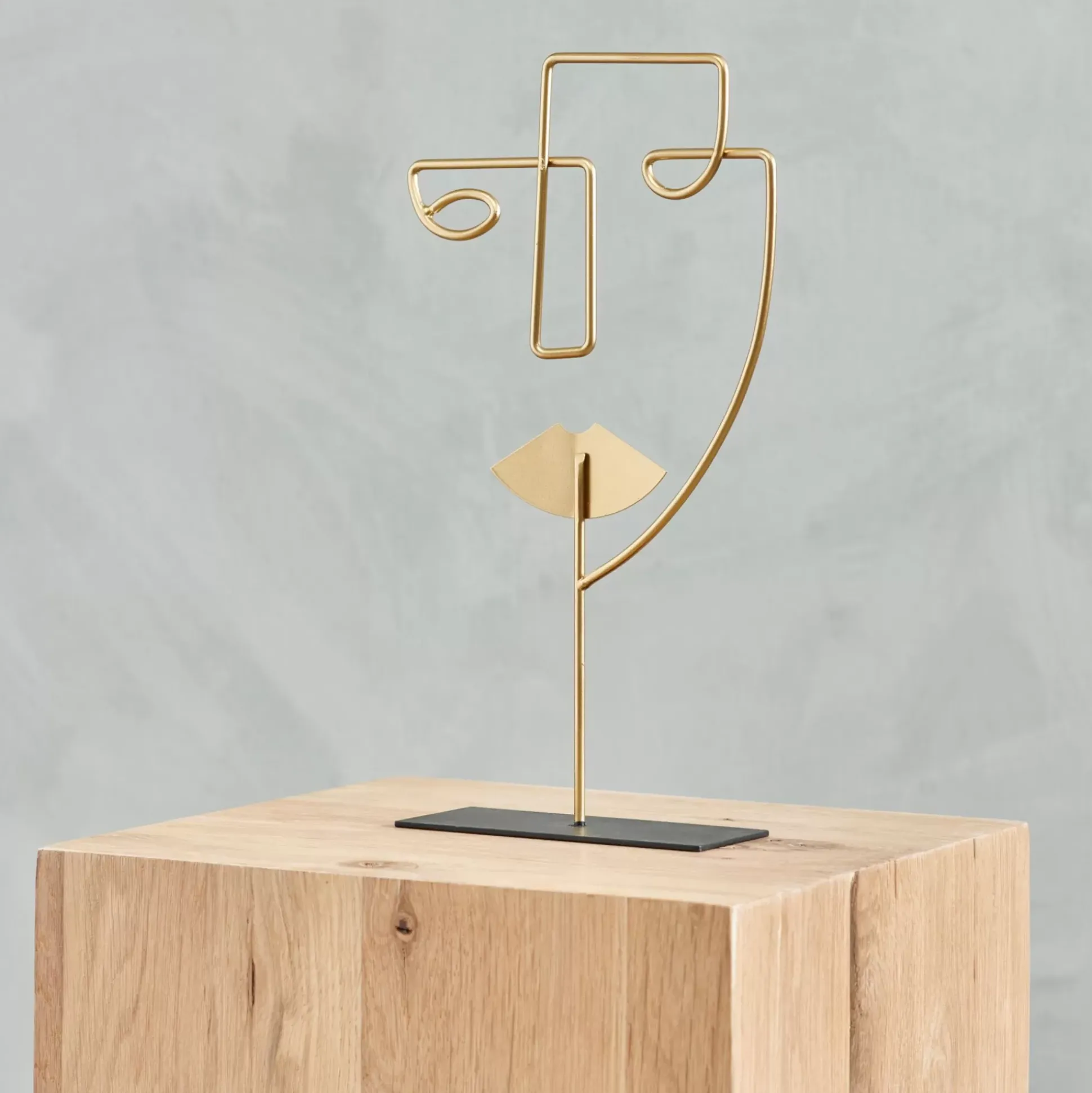 Figuras Decorativas<CASA Face Decoracion Con Pie Dorado