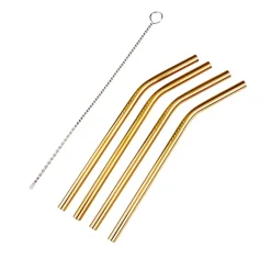 Accesorios Coctéles<CASA Fancy Canas Para Coctel Con Cepillo Dorado