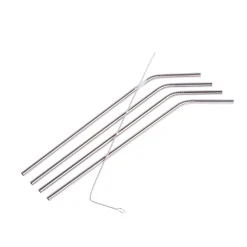 Accesorios Coctéles<CASA Fancy Pajitas Con Escobilla Plateado