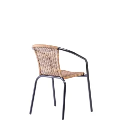 Sillas De Jardín<CASA Gerona Silla Apilable Negro, Natural