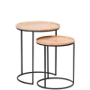 Mesas Auxiliares<CASA Gom Mesas Auxiliares Juego De 2 Negro, Natural