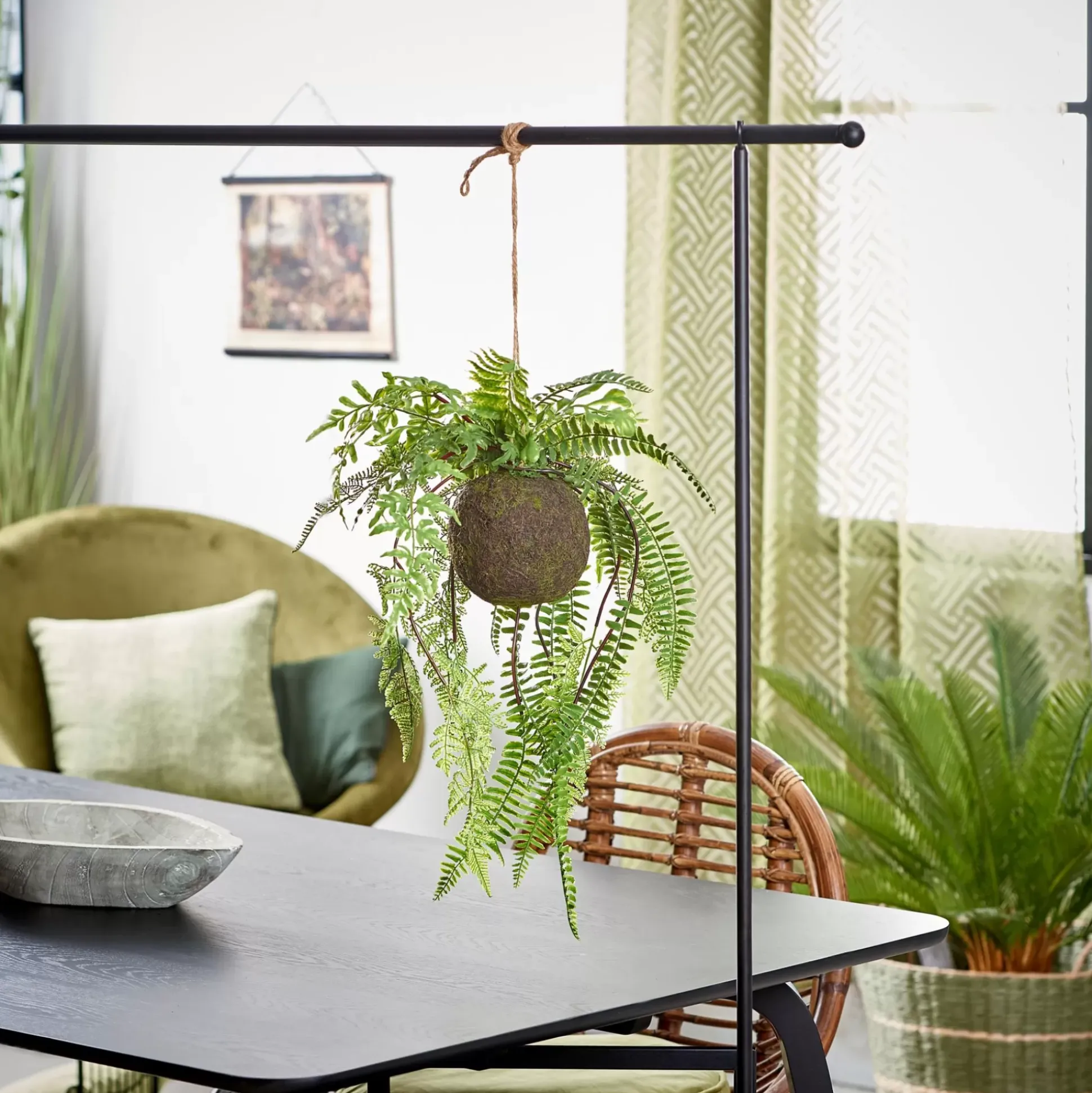 Plantas Artificiales<CASA Greenery Macetero Colgante Con Helecho Verde
