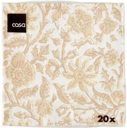 Servilletas<CASA Henna Flower Paquete De 20 Servilletas Rojo, Beis