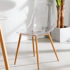 Sillas De Comedor<CASA Ice Silla De Comedor Transparente, Natural