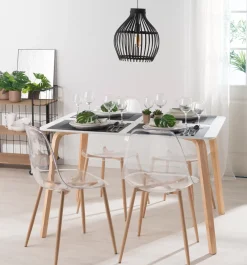 Sillas De Comedor<CASA Ice Silla De Comedor Transparente, Natural