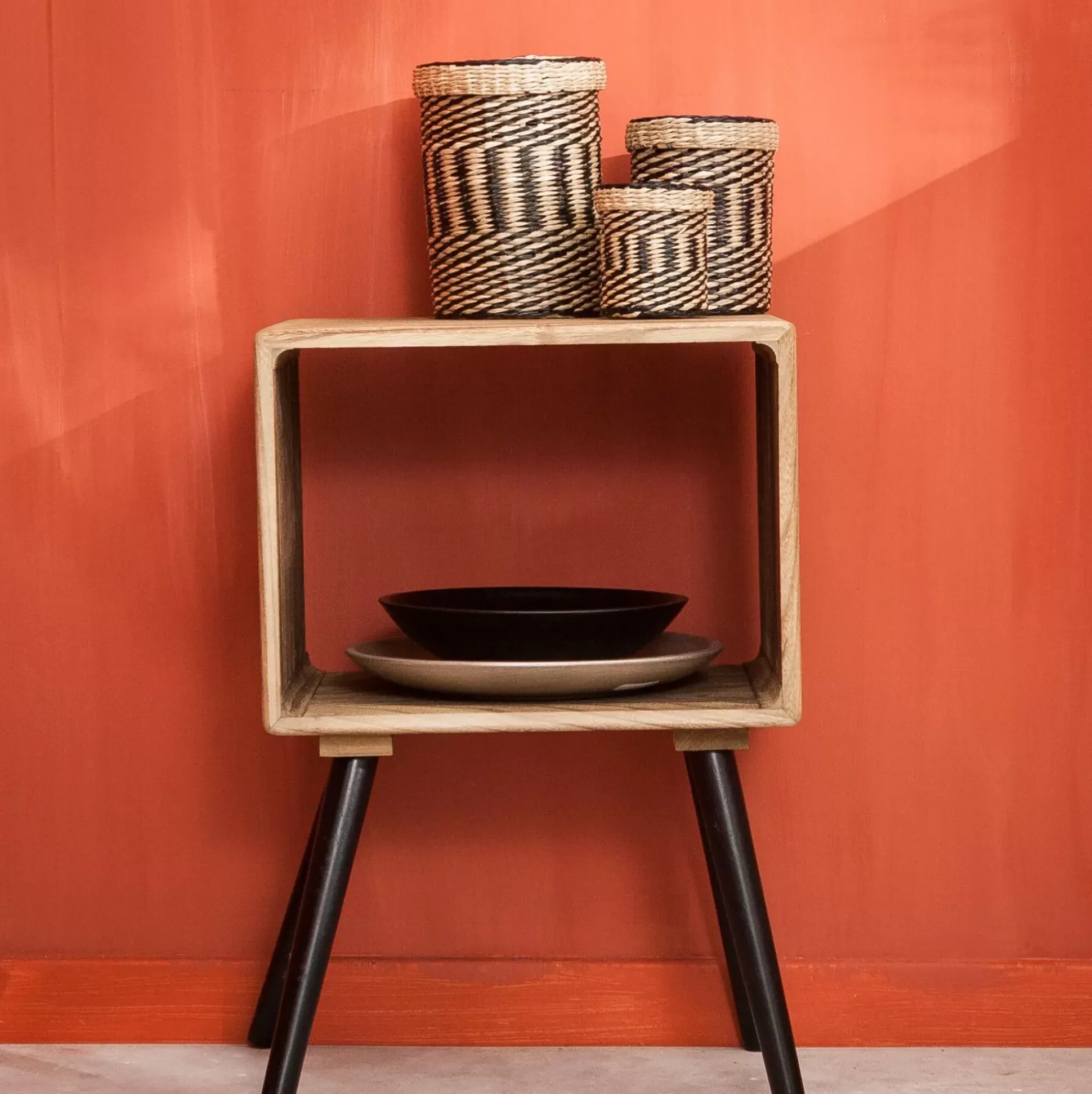 Mesillas De Noche<CASA Kansas Mesilla De Noche Negro, Natural