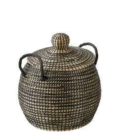 Cestas De Almacenaje<CASA Leo Cesta Lujo Negro, Natural