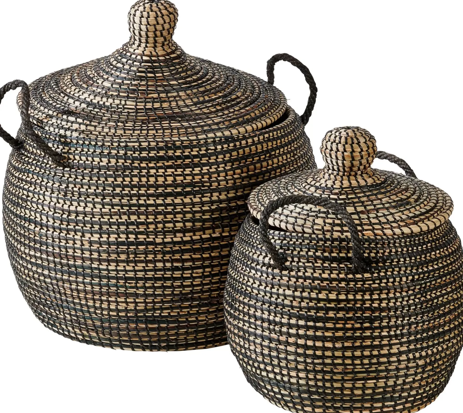 Cestas De Almacenaje<CASA Leo Cesta Lujo Negro, Natural