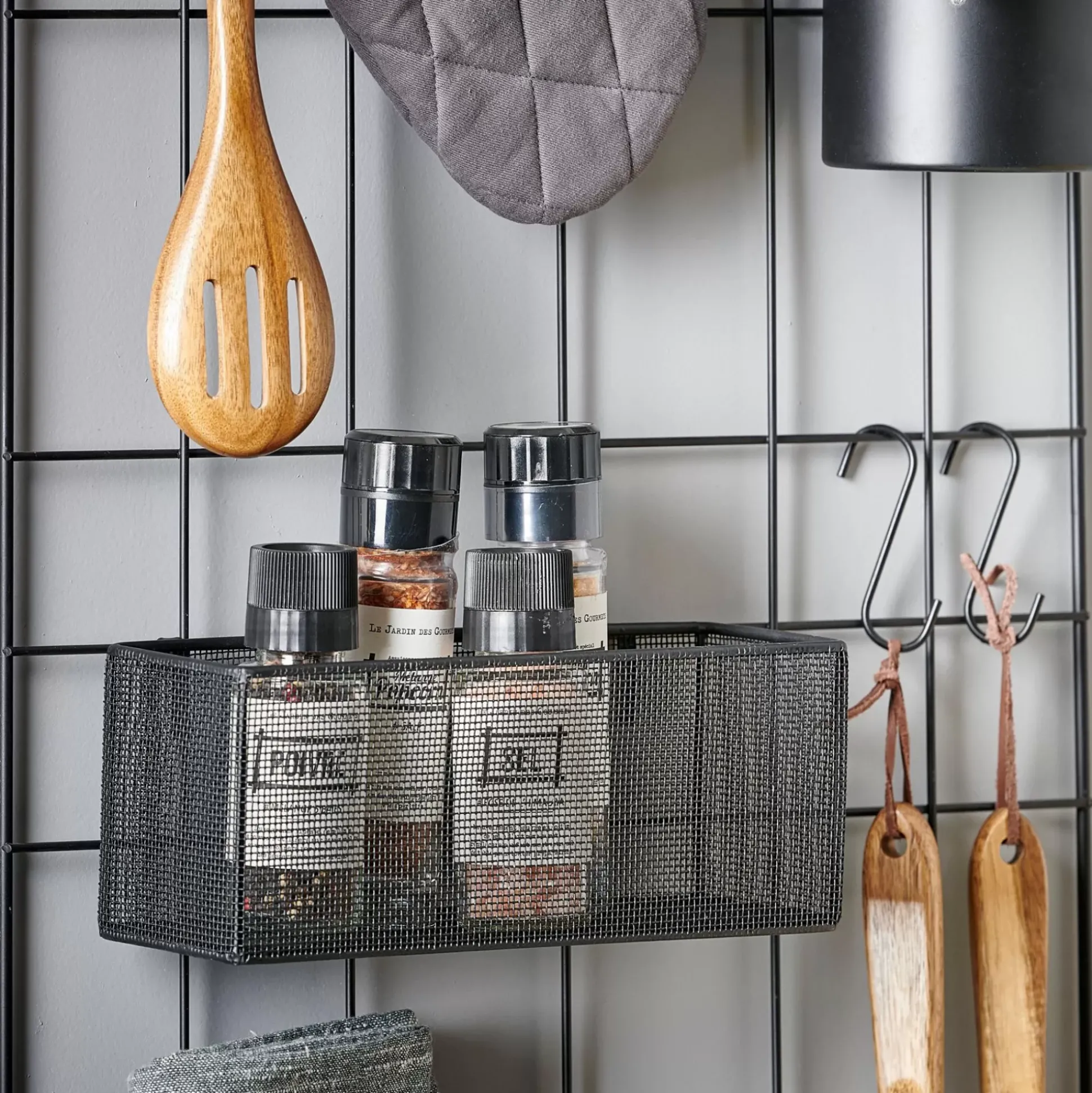 Decoracion De Pared<CASA Modular Cesta Negro