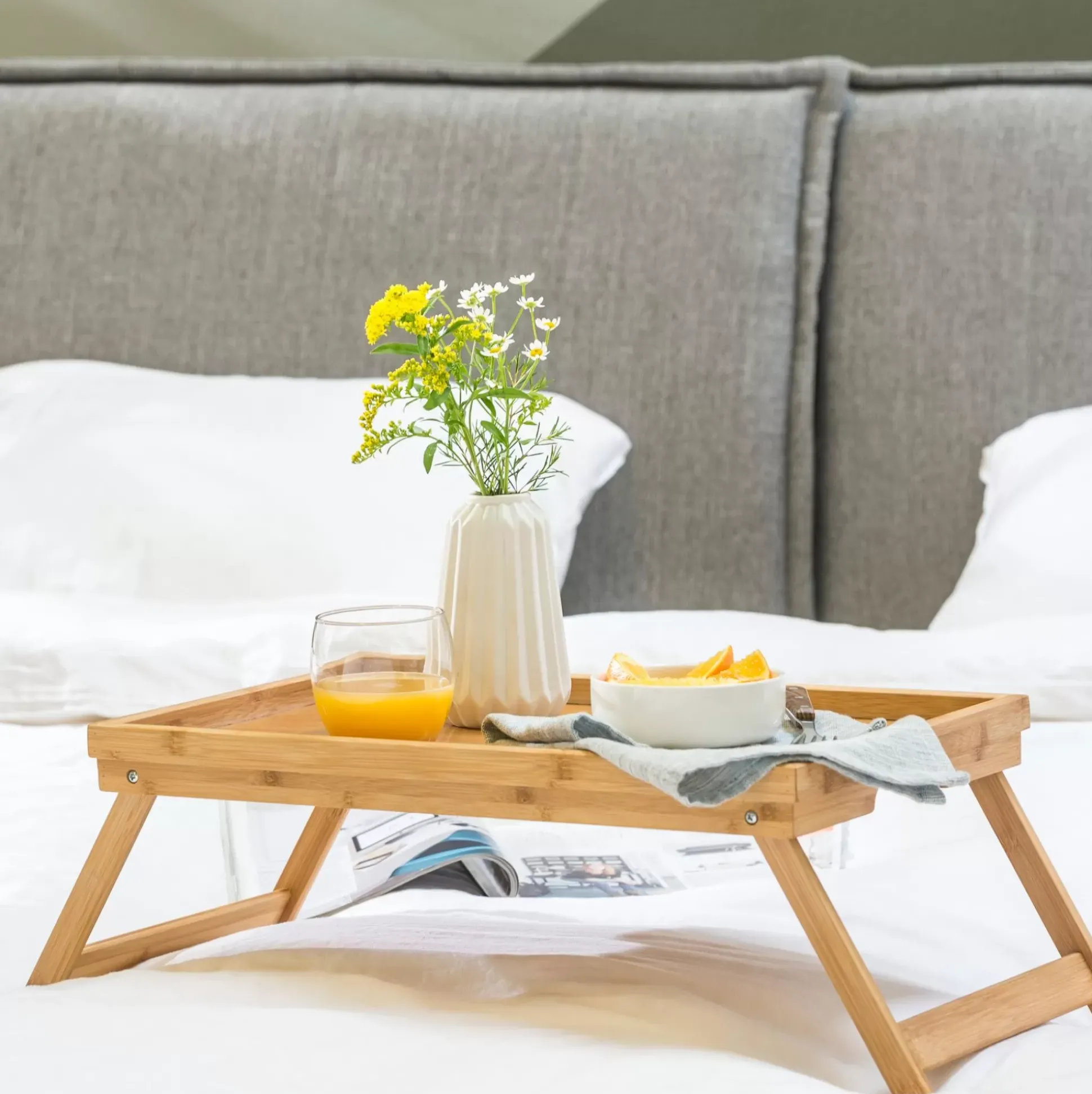 Bandejas<CASA New Bamboo Bandeja De Cama Natural