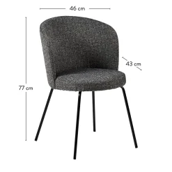 Sillas De Comedor<CASA Olivier Silla De Comedor Gris