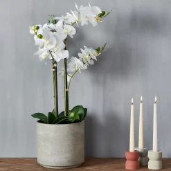 Plantas Artificiales<CASA Orchid Orquidea En Maceta Blanco