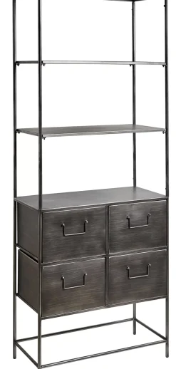 Estanterías<CASA Pharma Estanteria De Pared Con 4 Cajones Negro