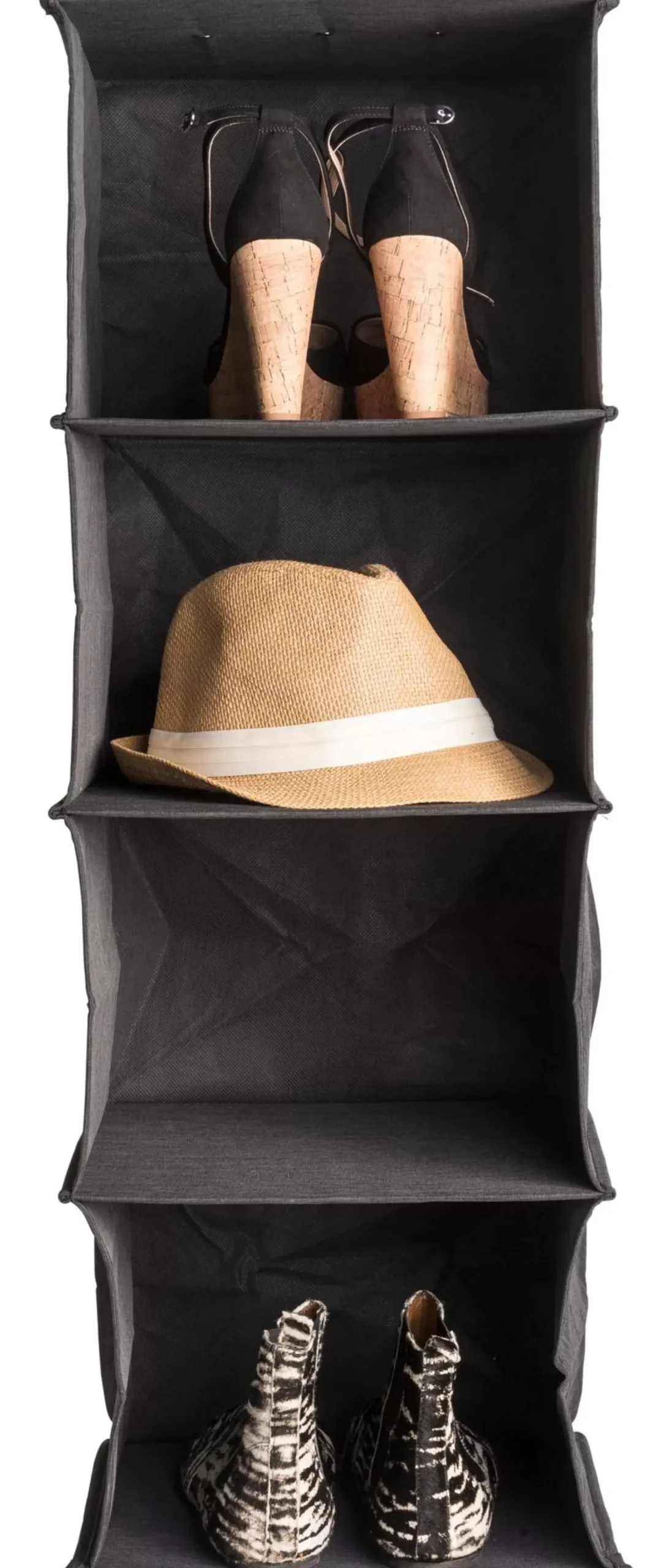 Estantes<CASA Rango Sistema Almacenaje 4Compartimentos Gris Oscuro