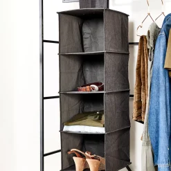 Estantes<CASA Rango Sistema Almacenaje 4Compartimentos Gris Oscuro