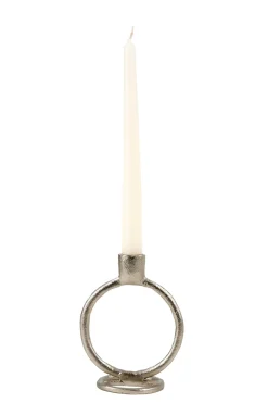 Candelabros<CASA Rings Candelabro Plateado