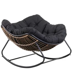 Sillas Lounge<CASA Rocko Mecedora Negro