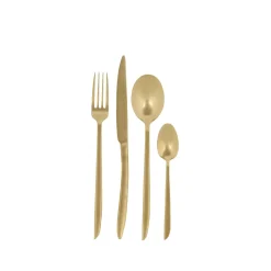 Juegos<CASA Roxanne Cubierto De 16 Piezas Oro Claro