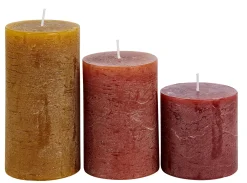 Velas<CASA Rustic Velas Juego De 3 Marron, Rojo, Verde