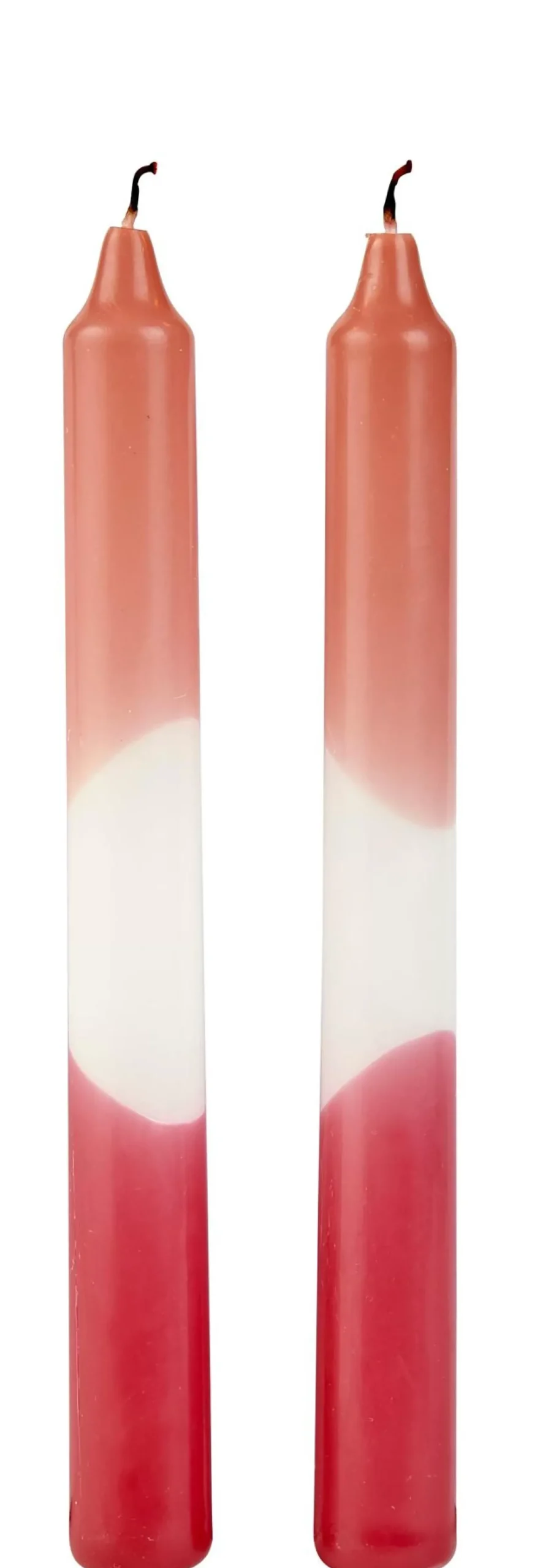 Velas<CASA Two Velas Juego De 2 Blanco, Rojo, Multicolor, Color Rosa Viejo