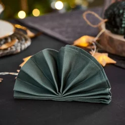 Servilletas<CASA Uniline Servilleta Verde Oscuro